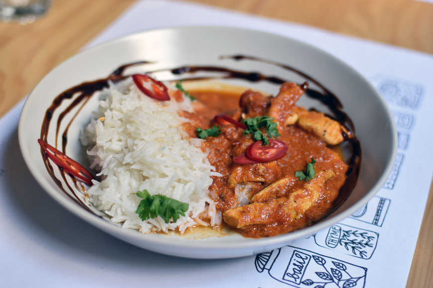 chicken curry with basmati rice